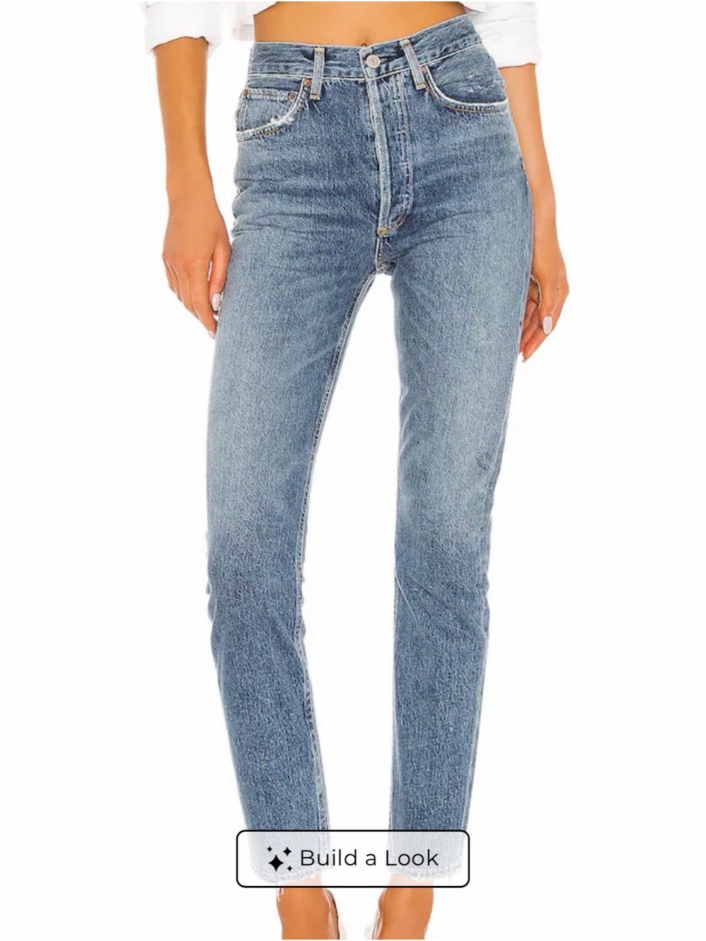 Agolde Riley High Rise Straight Crop Jeans